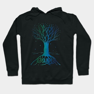 Mindfulness and Meditation Connected to Nature Linocut Print Hoodie